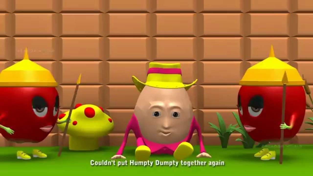 Humpty Dumpty 3D English Nursery Rhyme for kids with apples - video ...