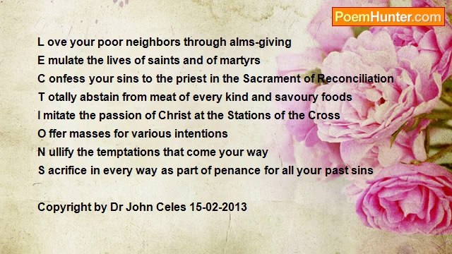 Dr John Celes - Lenten Reflections 2013 (In Acrostic)