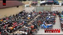 karaman'da Şöforlar Odası Otoparkında Motosikletler İmha Ediliyor
