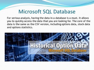 Historical Option Data in CSV and SQL Formats