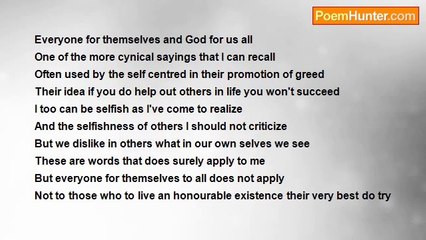 Francis Duggan - Everyone For Themselves And God For Us All