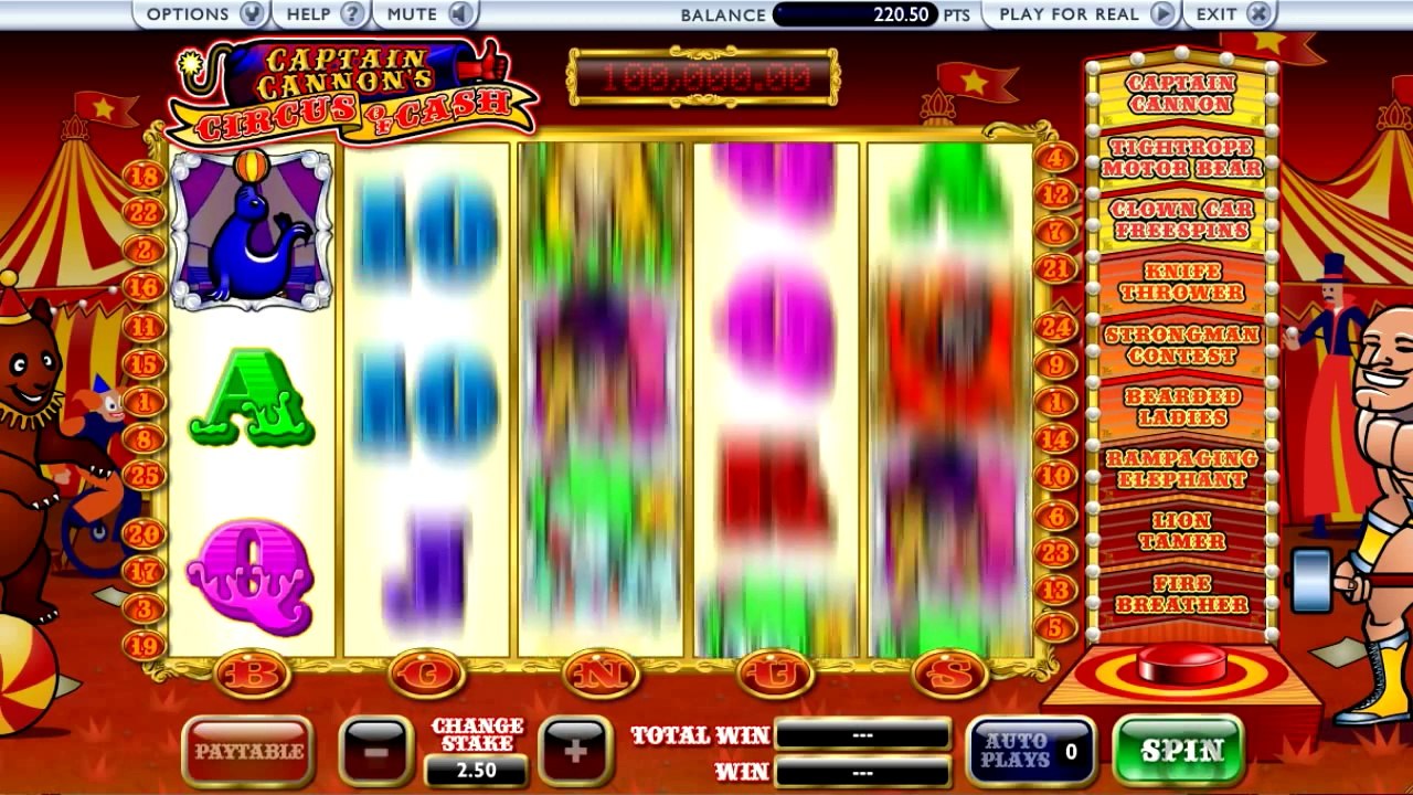 Captain Cannon's Circus of Cash online slot [HD 720p]