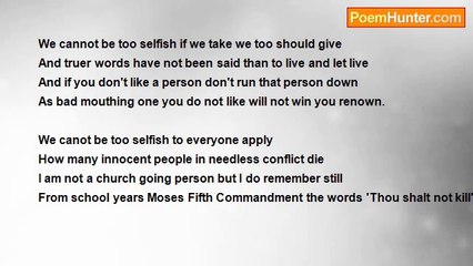 Francis Duggan - We Cannot Be Too Selfish