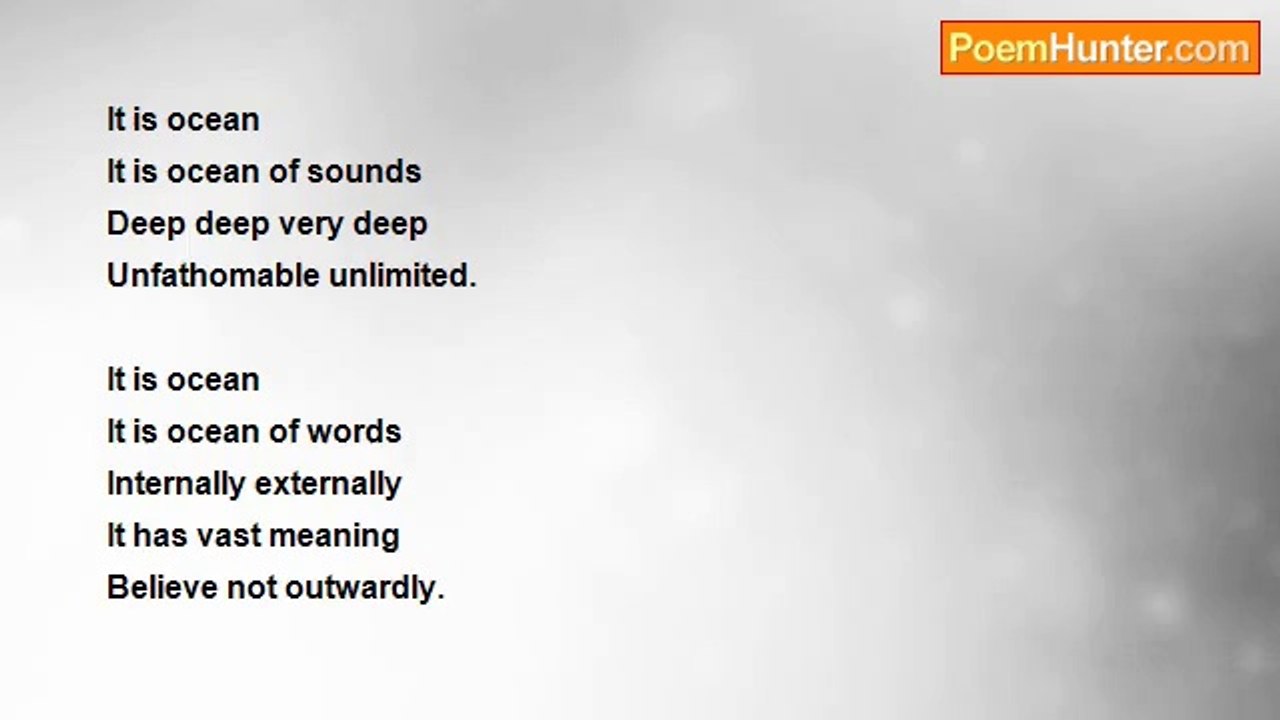 gajanan mishra - It is ocean of sounds and words