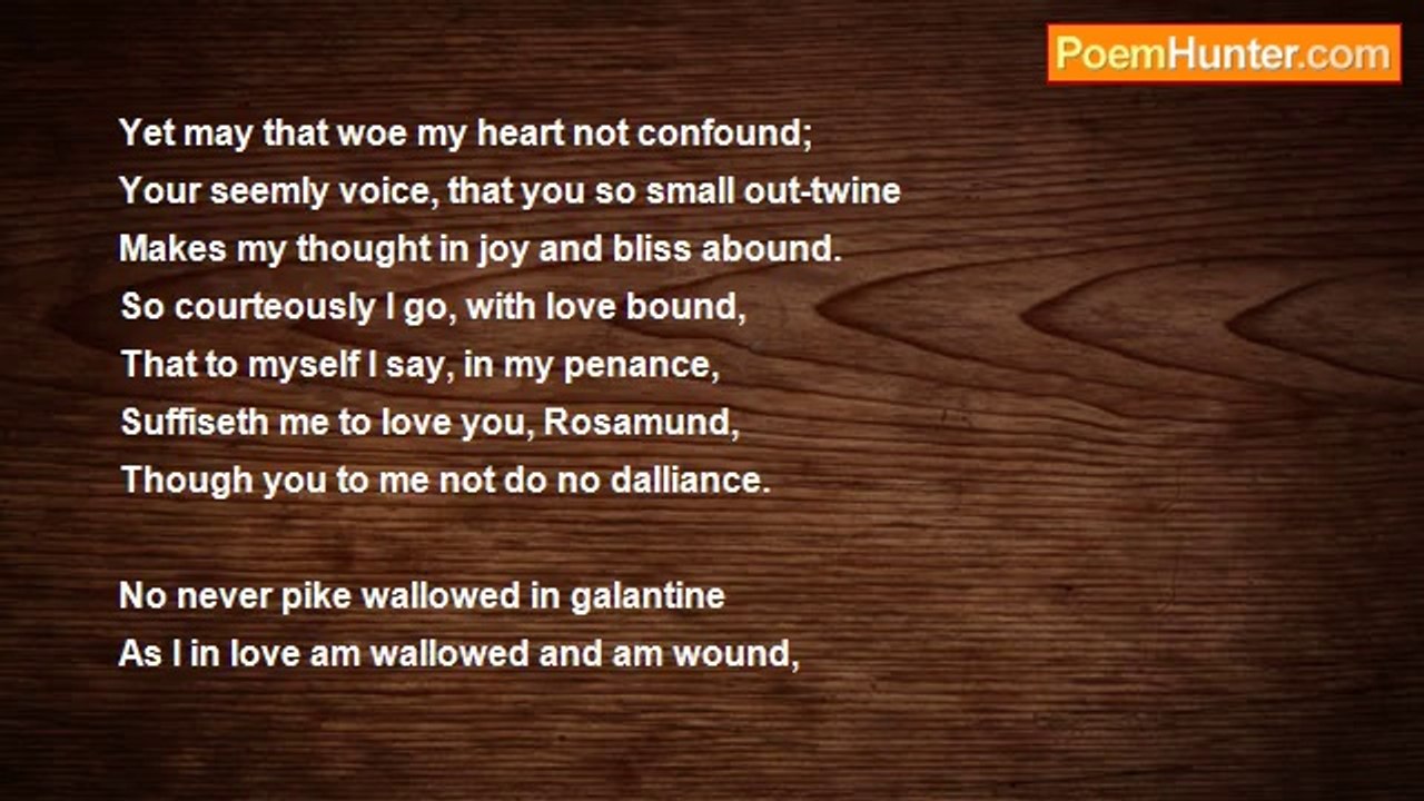 Forrest Hainline - Geoffrey Chaucer, To Rosamund - (Forrest Hainline's Minimalist Translation)