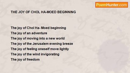 Shalom Freedman - The Joy Of Chol-Ha- Moed Beginning