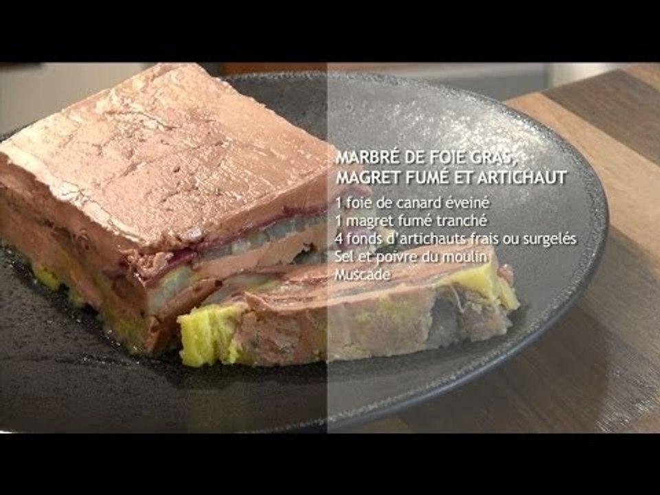 Recette de Marbré de foie gras, magret fumé et artichaut - 750 Grammes