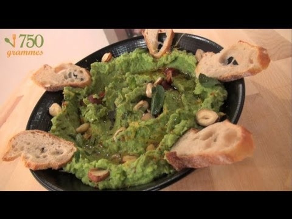 Recette de Houmous petits pois, noisettes et menthe - 750 Grammes