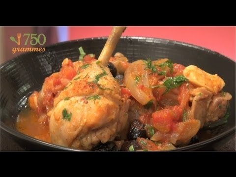 Recette de Poulet aux olives et tomates - 750 Grammes