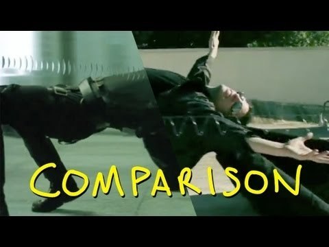 The Matrix - Bullet Time - Homemade with Olga Kay & Jeremy Jahns (comparison)