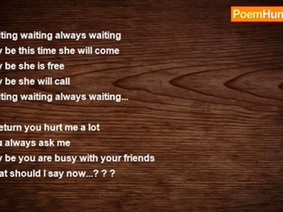 Ashok Sethi - WAITING WAITING ALWAYS WAITING...`