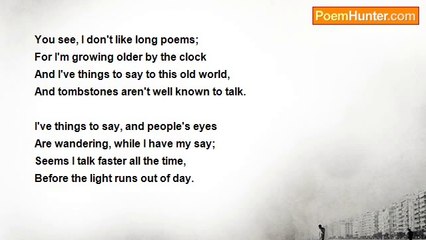 Patti Masterman - I Don't Like Long Poems