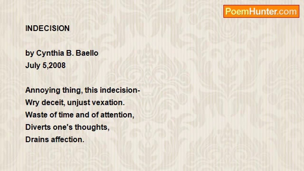 Cynthia BuhainBaello - Indecision