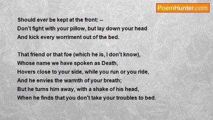 Edmund Vance Cooke - Don't Take Your Troubles To Bed