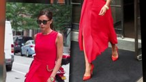 Victoria Beckham se luce de rojo