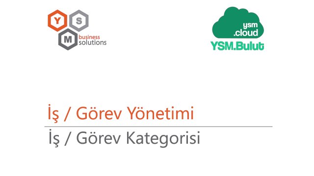 İş Görev Yönetimi - İş Görev Kategorisi