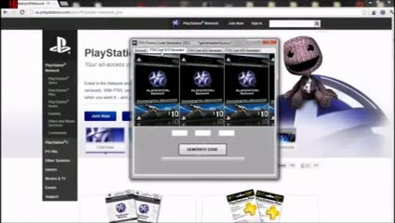 PSN Code Generator 2013 No Survey Working