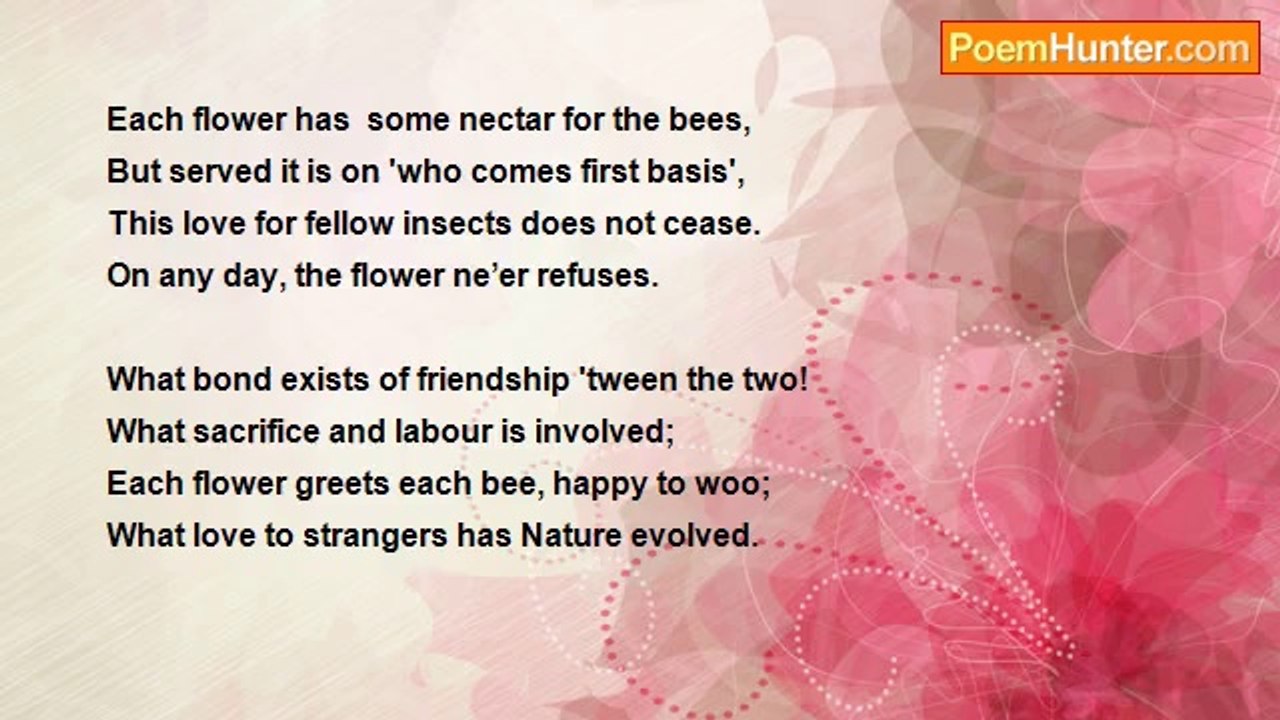 Dr John Celes - Sonnet - Flowers And Bees