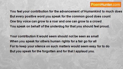 Francis Duggan - I Applaud You For Speaking Out