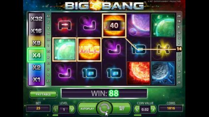 Big Bang video slot by Netent January 2014  release big win online casino