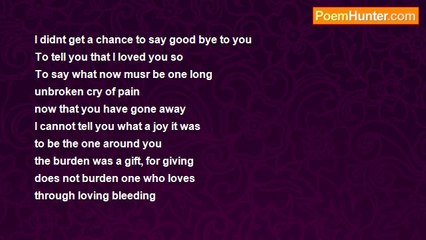 Melissa Keen - I Didnt Get A Chance to Say Good Bye