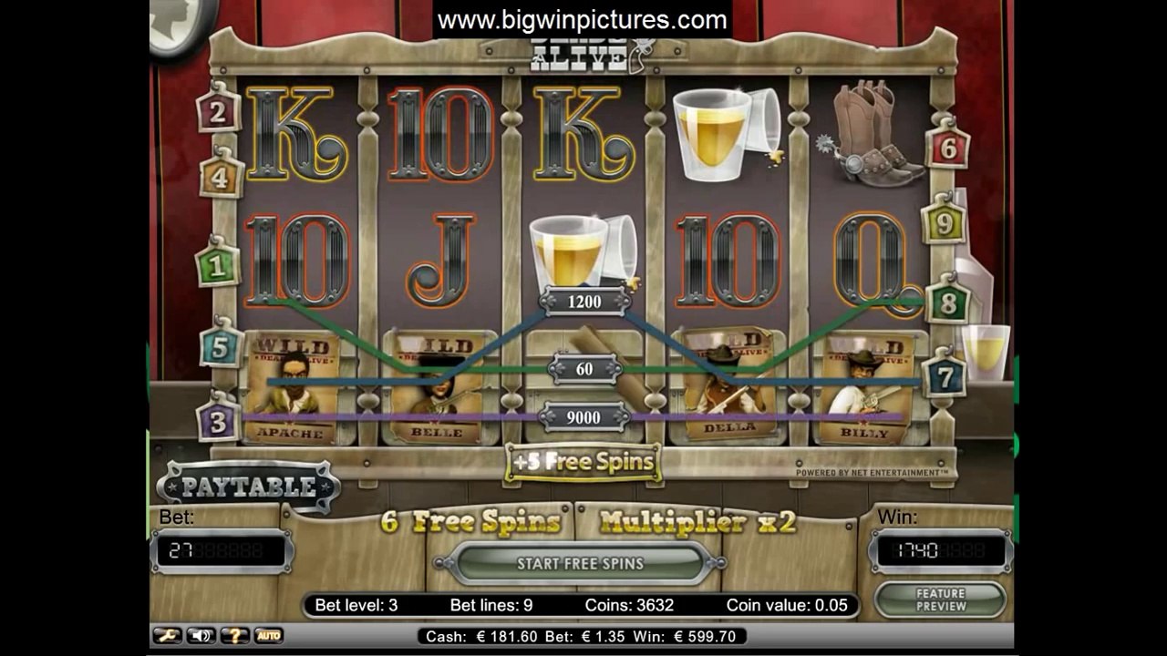 Dead Or Alive Slot - 10.287€ Mega Big Win!