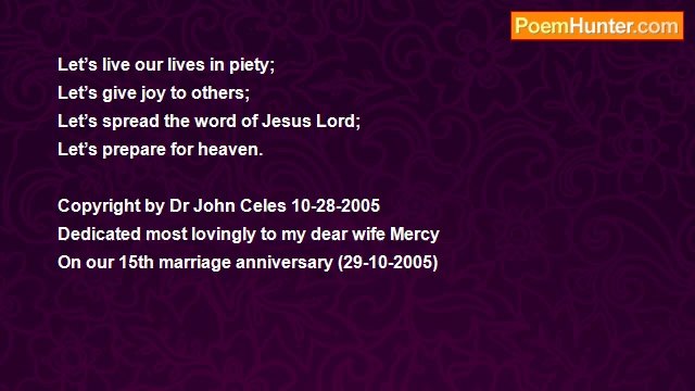 Dr John Celes - On Our 15th Marriage Anniversary