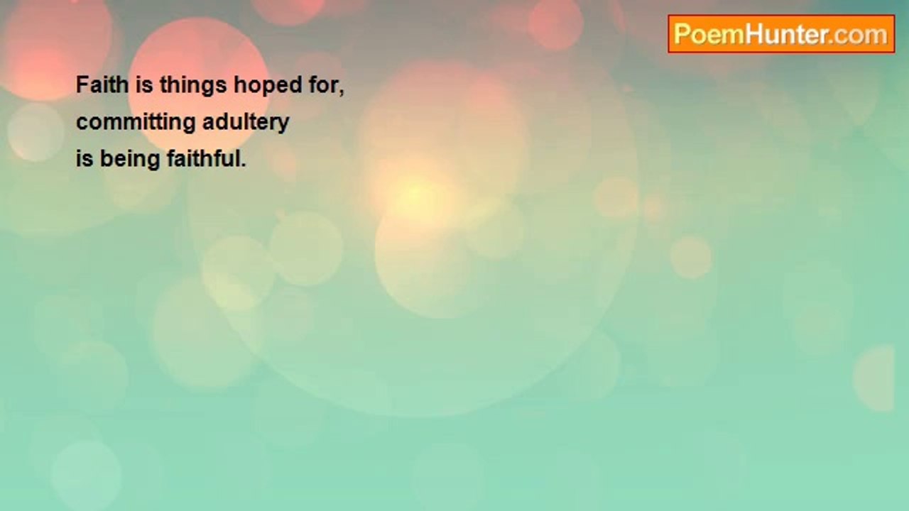 Herbert Nehrlich - Faith (Haiku)