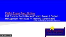 PMP® Exam Prep Online, PMP Tutorial 16 | Initiating Process Group | PM Processes => Identify Stakeholders | Salience Model | Power / Interest Grid