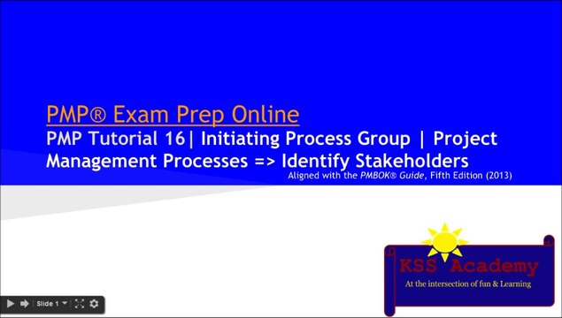 PMP® Exam Prep Online, PMP Tutorial 16 | Initiating Process Group | PM Processes => Identify Stakeholders | Salience Model | Power / Interest Grid