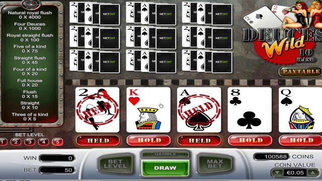Deuces Wild -video poker from NetEnt