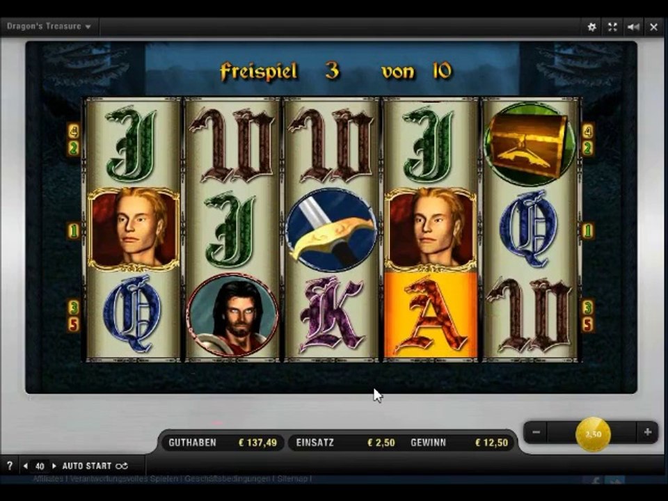 Dragons Treasure Slot - Freispiele mit 2 Euro - 163-facher Gewinn
