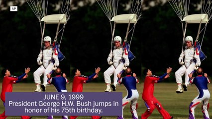 George H.W. Bush skydives again and again