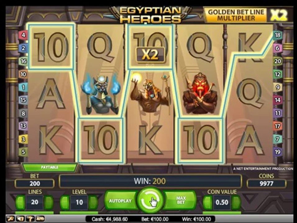 Egyptian Heroes Video Slot Online From Netent