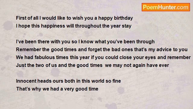 amans bho - I would like to wish you a happy birthday