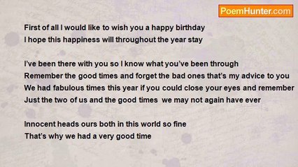 amans bho - I would like to wish you a happy birthday