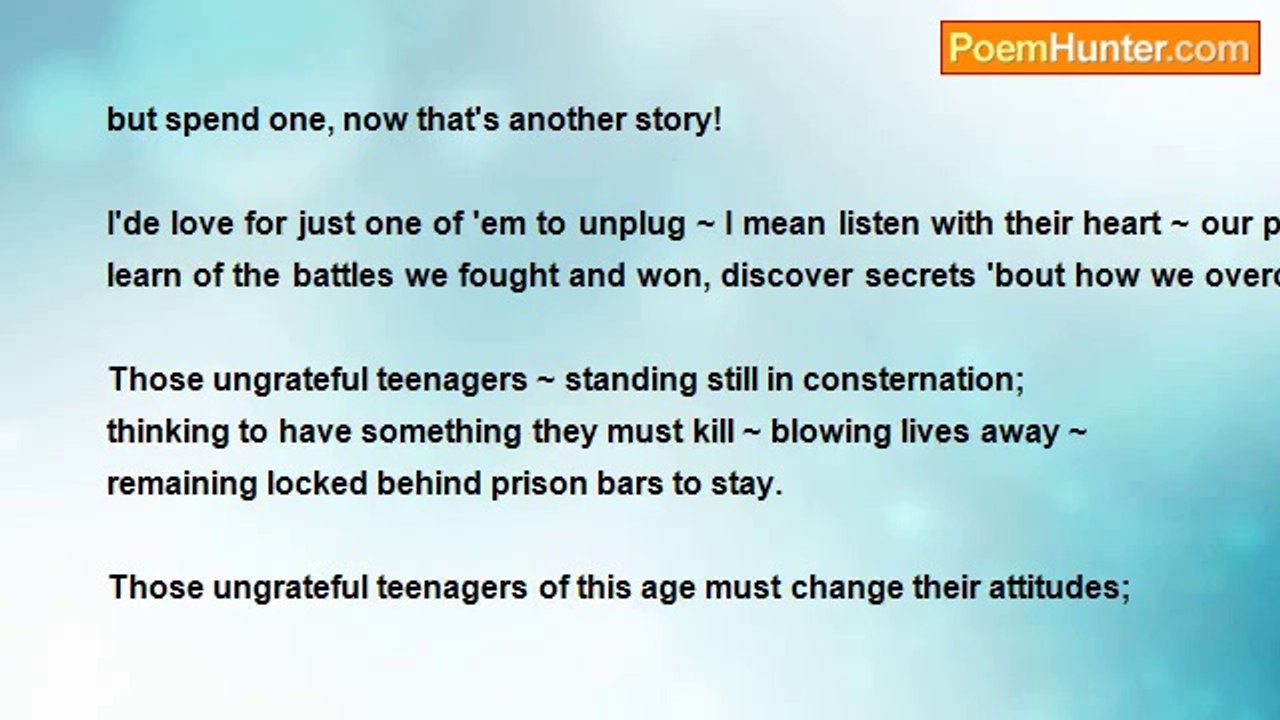 Dr. Lalita Smith - Those Ungrateful Teenagers: An Elder's Viewpoint