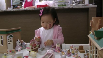 Girl And Sylvanian Families