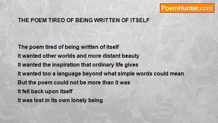 Shalom Freedman - The Poem Tired Of Being Written Of Itself