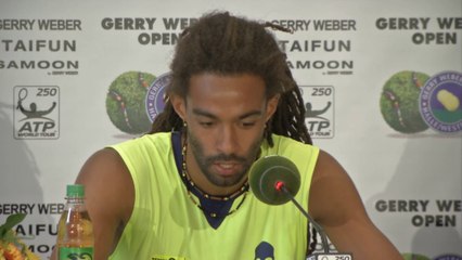 Halle - Dustin Brown, tras ganar a Nadal