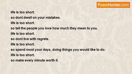 Tammara Boyce - life's too short