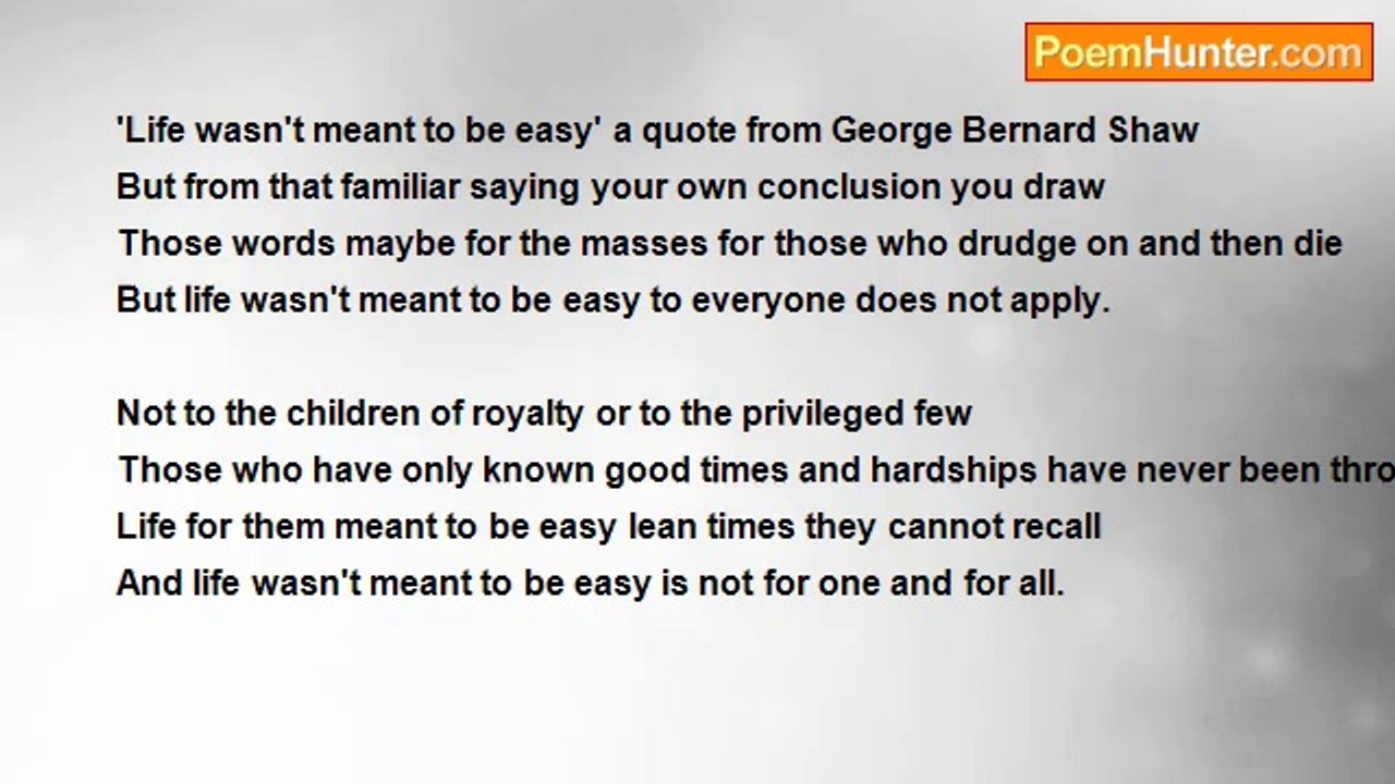 Francis Duggan - Life Wasn't Meant To Be Easy