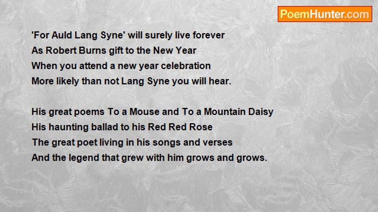 Francis Duggan - On Reading Poems And Songs Of Burns