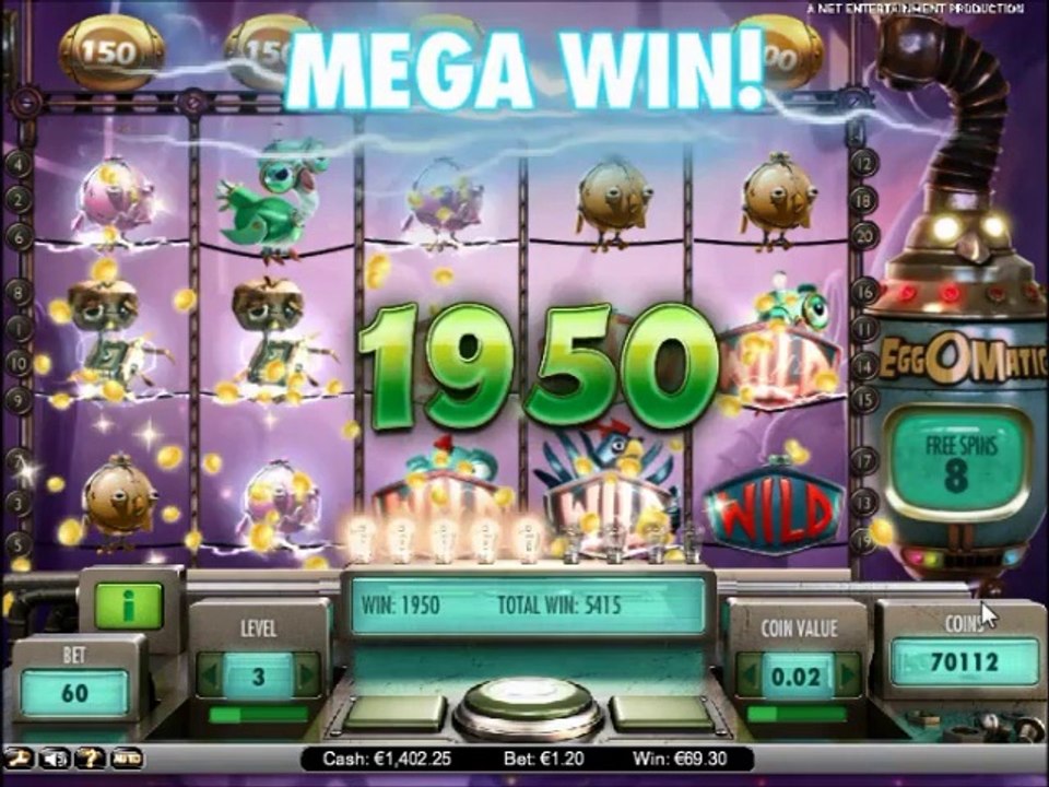 Egg o Matic Slot - 65 Freespins and Big Win