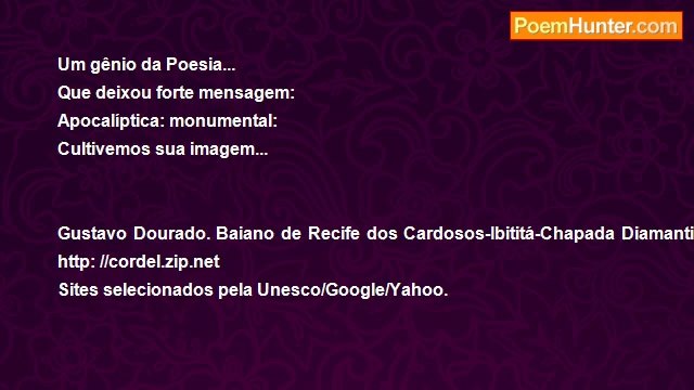 Gustavo Dourado - Cordel para Augusto dos Anjos: Poeta do carbono e do amoníaco...