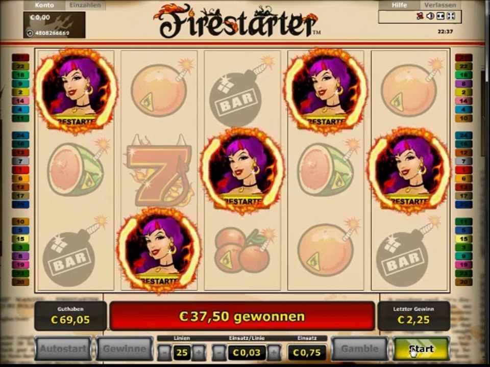 Firestarter Slot - Freispiele mit 5 Bomben - 121-facher Gewinn