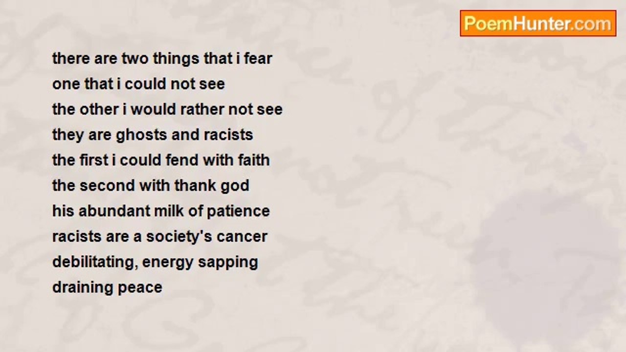 john tiong chunghoo - Racism Poem -  Racists