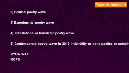 Nyein Way - A CONTEMPORARY POETRY WAVE IN MYANMAR @ 2013