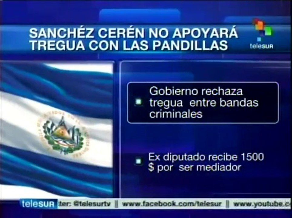El Salvador: Cerén no apoyará tregua con pandillas