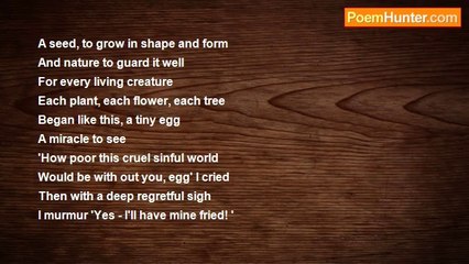 Hilda Bristow - Of late I boiled an egg for him....